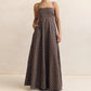 Women's Summer Slip Dress Polka Dot Print Sleeveless Spaghetti Strap Backless Long A Line Dress with Pockets Beachwear