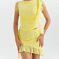 Elegant Ruffle Two Piece Set Women O Neck Short Sleeve Crop Tops And Mini Skirt Femme Fashion Party Sexy Dress Set 2023