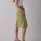 Cargo Bermuda Shorts Women Drawstring Elastic Waist Multi Pocket Loose Wide Leg Jort Y2K Street Casual Capri Bottoms