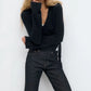 Wrap Sweater Tops for Women Lightweight Side Tie Front Ballet Wrap Cardigan Elegant V Neck Fitted Cropped Sweaters