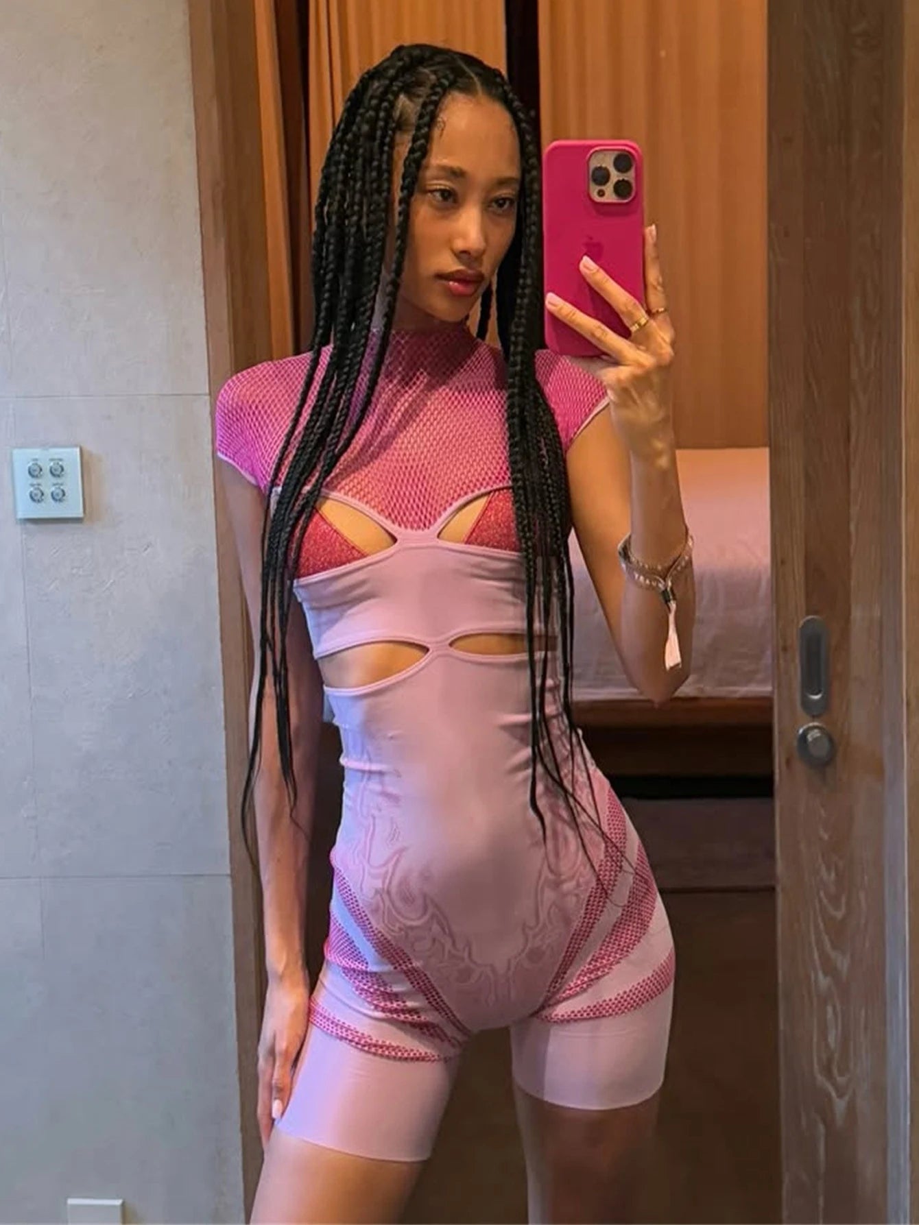 Sexy Hollow Playsuits Women Thin Sexy Patchwork Body-Shaping Midnight Party Clubwear Stretch Activity Summer Romper