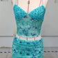 Women's Summer Outfits Vintage Floral Pattern Camisole Crop Tops with Skirt 2 Pcs Set for Vacation Beachwear