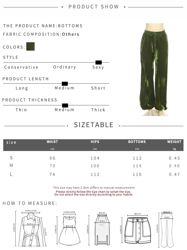Velvet Pants Fake Diamond Letter Decoration Drawstring Elastic Waist Leisure Sporty Street Fashion Comfortable Bottoms