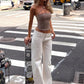 Hottie Tank Tops Women Fashion Metal Buckle Sexy Backless Hollow Halter Patchwork Sleeveless Simple Street Party Vest