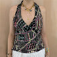Y2k Woman Sexy Colorful Sequin Tank Tops Sleeveless Halter Neck Crop Vest V Neck Backless Cami Tops Streetwear