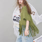 2025 Summer New Arrivals Women's Fringe Graphic Print T-Shirt Relaxed Fit Statement Tee