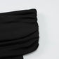 Off The Shoulder Ruched Crop Tops Women Trending Fashion Summer Short Sleeve T Shirts Black White