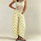 Women High Waist Polka Dot Wide Leg Cropped Pants Seam Detail Loose Straight Leg Ankle Trousers Vintage CasualStreetwear