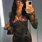 Leopard Tracksuit 2-Piece Set Women Letter Print Zip Hooded Crop Jacket+Leggings Casual Stretch Sporty Street Outfits