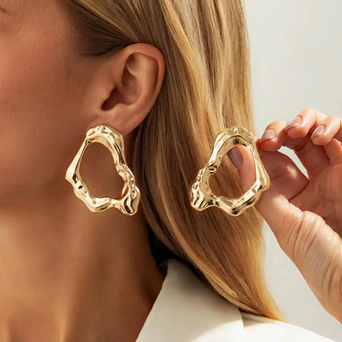 5 Styles Trendy Irregular Geometry Metal Stud Earrings Set for Women Exquisite Piercing Earring Jewelry 2026 New Gift