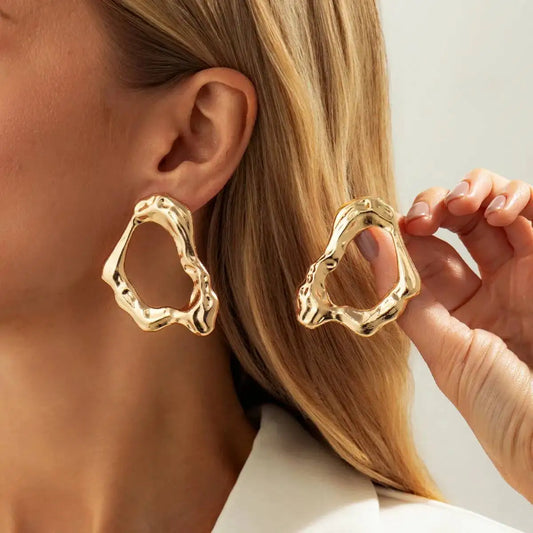 5 Styles Trendy Irregular Geometry Metal Stud Earrings Set for Women Exquisite Piercing Earring Jewelry 2026 New Gift