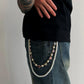 Hip Hop Luxury Rhinestone Love Heart Keychain Wallet Belt Chain Men Trousers Hipster Pant Chain Rock Jewelry Steampunk