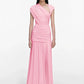 Women One Shoulder Sexy Maxi Dress Women Elegant Pink Bodycon Ruched Club Party Long Dresses Evening Cocktail Dresses