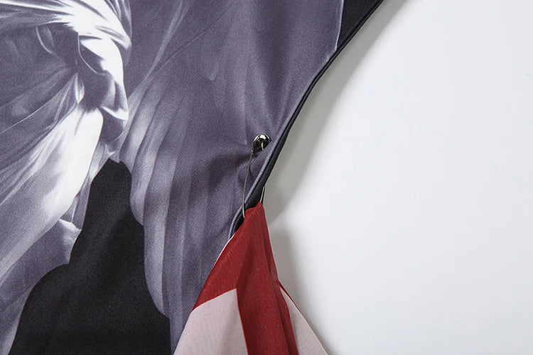 Fashion Print Mini Dress Women Sexy Off Shoulder Sleeveless Backless Skinny Peach Hip Hot Girls Wild Style Outfits