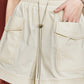 Elastic Waist Drawstring Pocket Shorts for Women