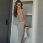 Y2K Women Polka Dot Two Piece Set Spaghetti Cami Crop Top and Slim Capri Pants Streetwear Outfit Casual Daily Vacation