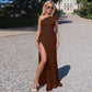 Off Shoulder High Split Long Dresses for Woman White Sexy Outfits Party Dresses Elegant Fall 2025