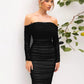 Off-shoulder Long Sleeve Sexy Maxi Dress For Women Autumn New Strapless Backless Bodycon Ruched Party Long Dress