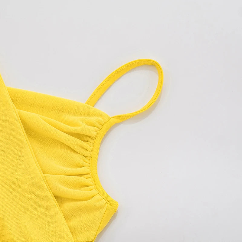 Sexy Women 2 Piece Set Summer Tracksuit Cross Mesh Camisole+Leggings Stretch Tight Matching Streetwear Matching Suits