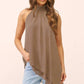 Elegant Polka Dot Halter Top Women Open Back Chiffon Top Tie Neck Asymmetrical Hem Flowy Sleeveless Top SummerStreetwear