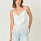 Women Feather Tank Top Summer High Street Sleeveless Fluffy Fur Cami Tops Flowy Fringe Y2k Going Out Crop Tops