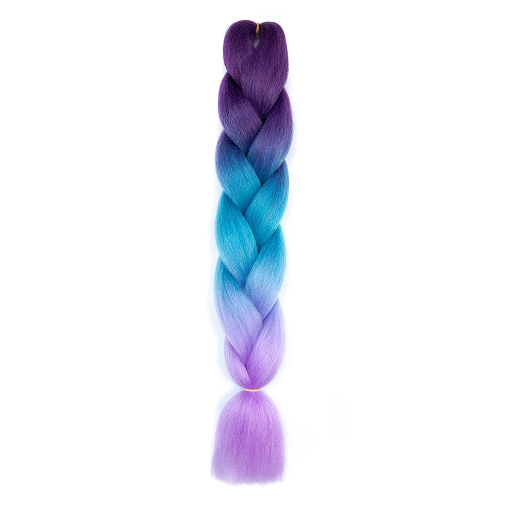 24 Inch Jumbo Braids Extensions Synthetic Braiding Hair Afro Ombre Color kanekalon Hair for Children Braid
