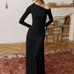 Off The Shoulder Long Sleeve Dresses Elegant Black Maxi Dress Fall Clothes Woman 2025