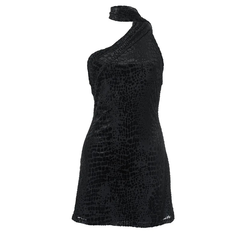 Backless Halter Neck Mini Dresses Summer 2025 Black Club Dress Women Sexy Outfits