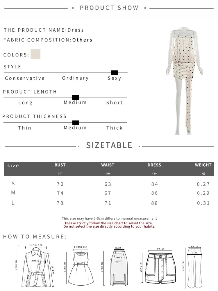 Chest Wrap Dress Women Birthday Party Polka Dot Print Tassel Folds Mesh Fashion Elegant Summer Trend Sweet Mini Bodycon