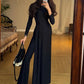 Elegant 2 Pieces Set Long Sleeve Top Bell Bottom Pants Co Ord Sets for Woman Clothing Fall Going Out Outfits