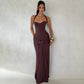 Black Evening Dresses Woman Elegant Sexy Front Tie Backless Halter Maxi Dress
