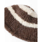 Sweet Striped Color Block Warm Plush Bucket Hat For Women