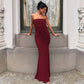 Strapless Maxi Dress with Ruched Asymmetric Draped Mesh Evening Party Dresses for Ladies Elegant