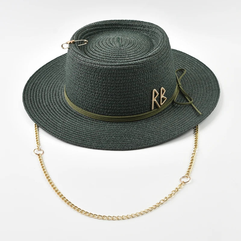 Spring Summer Straw Hats for Women Ribbon Decoration Elegant Ladies Party Dress Hats Travel Beach Sun Hat Chapeau Femme