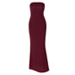 Glitter Burgundy Strapless Maxi Dress Elegant Evening Gown Sexy Birthday Mermaid Dresses Luxury 2026