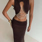 Elegant Banquet 2 Piece Set Women Sexy Bead Patchwork Turtleneck Tank Top+Ruched Mesh Hem Skirts Chic Party Clubwear