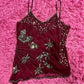 Sexy Sequin Slim Fit Irregular Strap Tank Crop Tops Versatile Sexy Hot Girl Summer Mesh See Through Sleeveless Tee Shirt