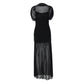 Mesh Sheer Flowy Pleated Maxi Dresses Elegant Wedding Guest Dress Women Clothing Party Outfits