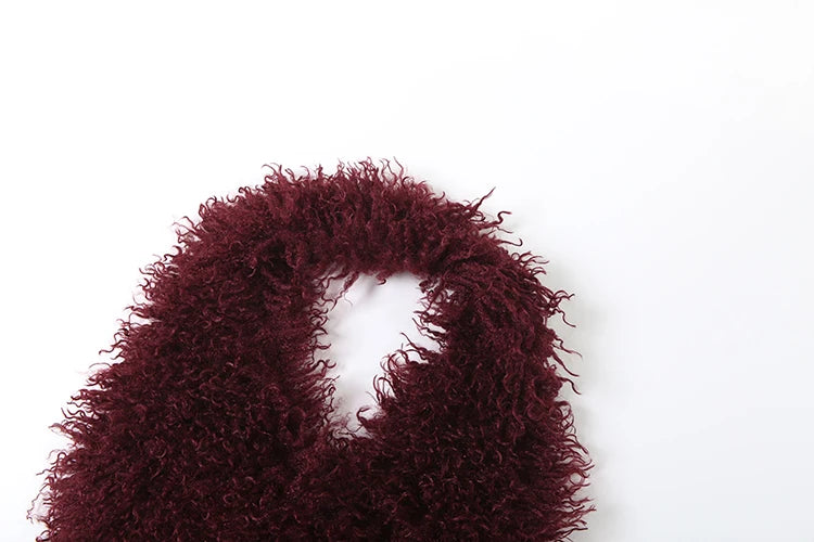 Sexy 2 Piece Set Women Tracksuit Hipster Backless Halter Furry Tank Tops+Leggings Matching Streetwear Fashion Outfits