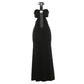 Halter Backless Fishtail Maxi Dress Sexy Black Party Dresses Evening Gown Luxury Woman Elegant 2026