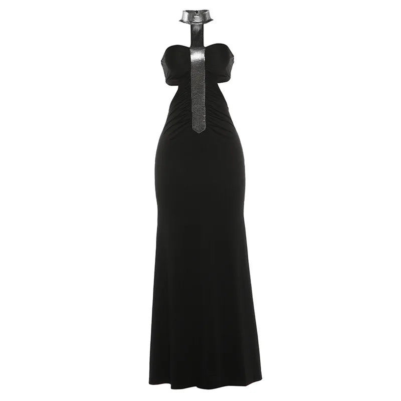 Halter Backless Fishtail Maxi Dress Sexy Black Party Dresses Evening Gown Luxury Woman Elegant 2026
