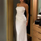 Elegant Off-shoulder Sexy Maxi Dress Women Fashion Strapless Sleeveless Backless Ruched Bodycon Club Long Dress New