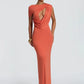 Cut Out One Shoulder Sexy Maxi Dress Women Elegant Draped Bodycon Evening Gown Club Party Long Formal Cocktail Dress