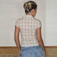 Fitted Button Up Shirt Plaid Print Short Sleeve Tops Y2k Vintage Summer Clothing for Woman 2026
