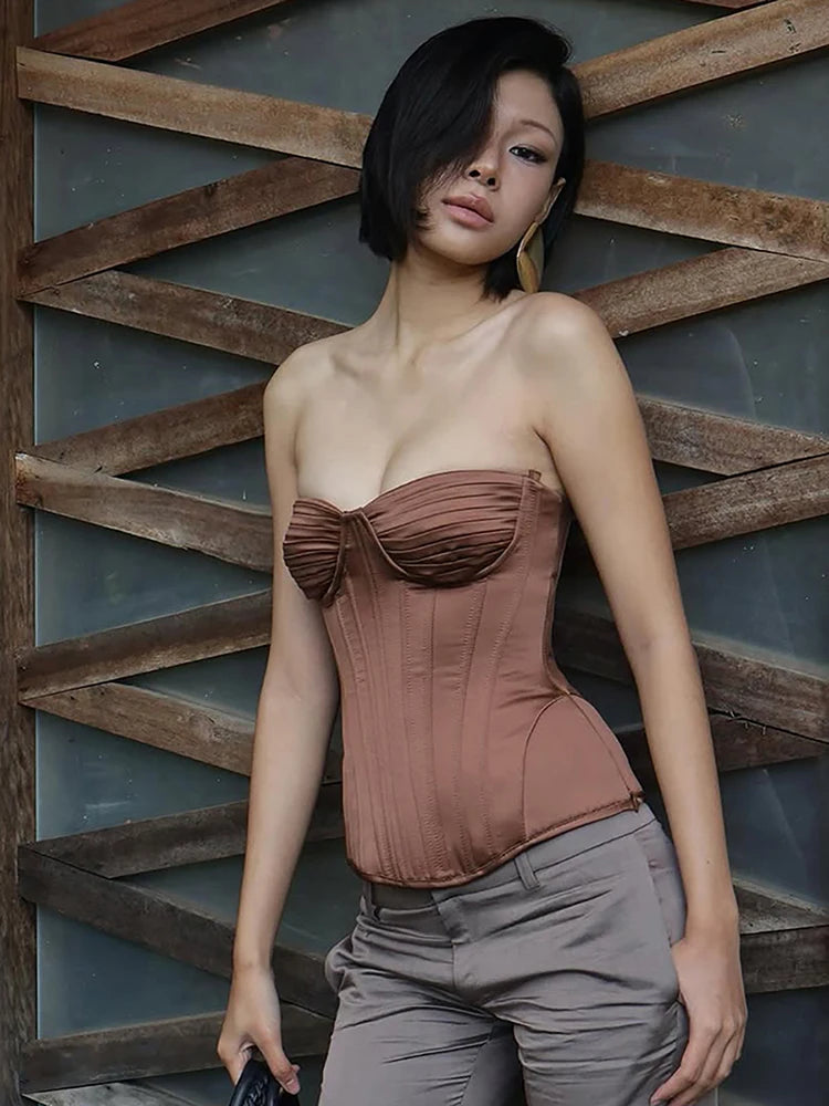 Coquette Tank Top Women Sexy Ruched Trend Patchwork Sleeveless Midnight Party Club Streetwear Stretch Wild Hottie Vest