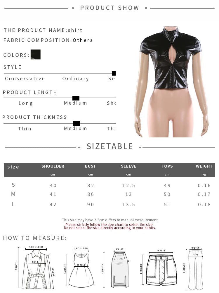Hottie PU Crop Top Women Stand Collar Single Breasted Sexy Wild Stylish Solid Gothic Punk Skinny Midnight Streetwear