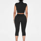 Hollow Sexy Women 2 Piece Set Tracksuit Skinny Stretch Tank Tops+Bike Shorts Matching Tight Stretch Streetwear Suit