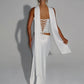 Sequins Sexy Dress Set Women Sparkle Scarf Collar Crop Tops And Maxi Skirt Elegant Club Party Satin Skirt Matching Set