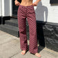 Women High Waist Polka Dot Wide Leg Jeans Button Fly Loose Flared Denim Trousers Vintage Casual Streetwear Pants