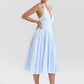 Deep V Neck Halter Sexy Madi Dress Women Fashion Sleeveless Backless A-line Loose Pleated Evening Long Dress Elegant
